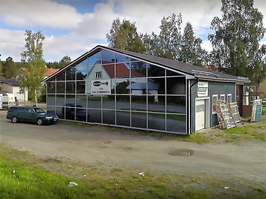 Utsidan av Ånge Glasmästeri.