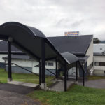 Ingång till Fränsta Sim och Sporthall i Fränsta.