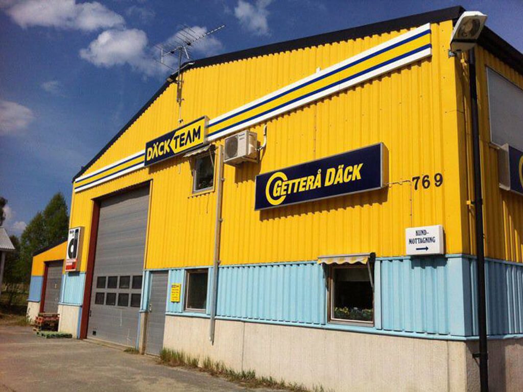Utsidan av däckverkstaden Getterå Däck.