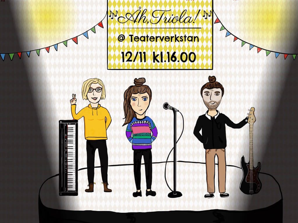 Viola Martinsson på sång, Gina Eriksson på piano/sång och Fredrik Ericsson på bas/sång.