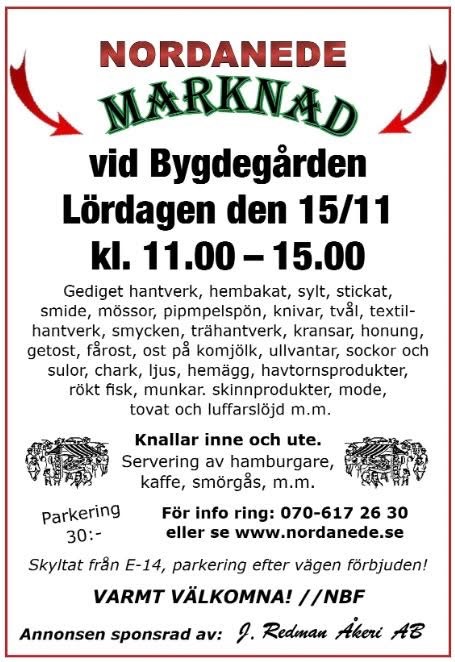 nordanede marknad vid bygdegården 2025.
